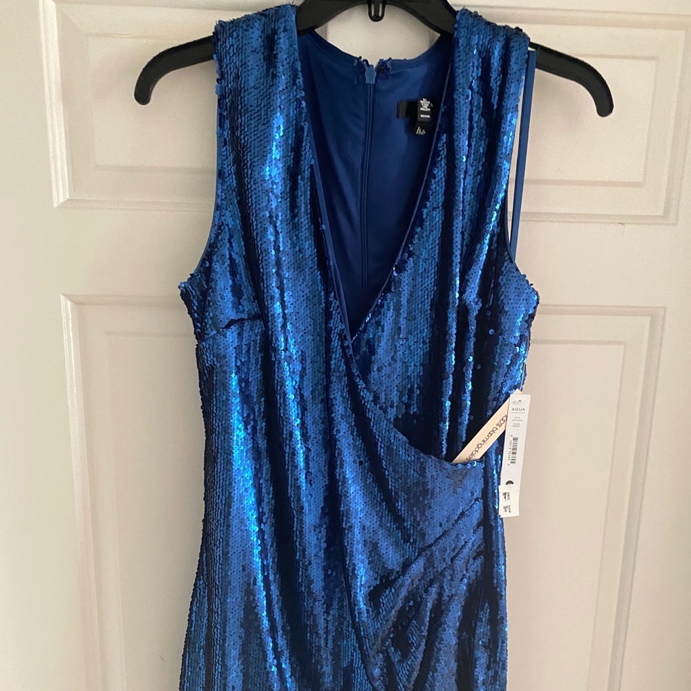 Sequin short dress-blue